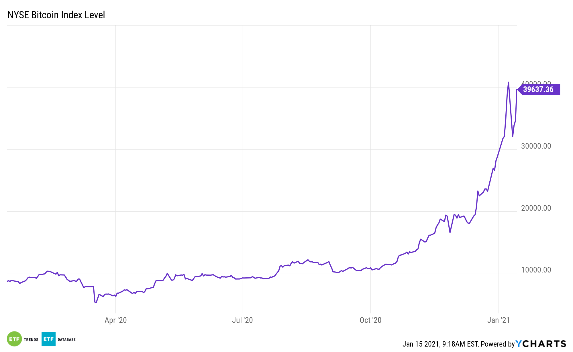 NYSE Bitcoin Index 1 Year